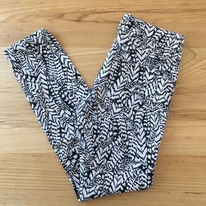 Zara Feather Print Skinny Jeans